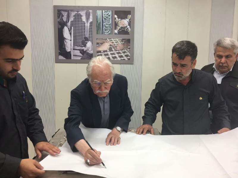 بازدید محمود فرشچیان از مراحل ساخت ضریح جدید حرم عبدالعظیم حسنی (ع)