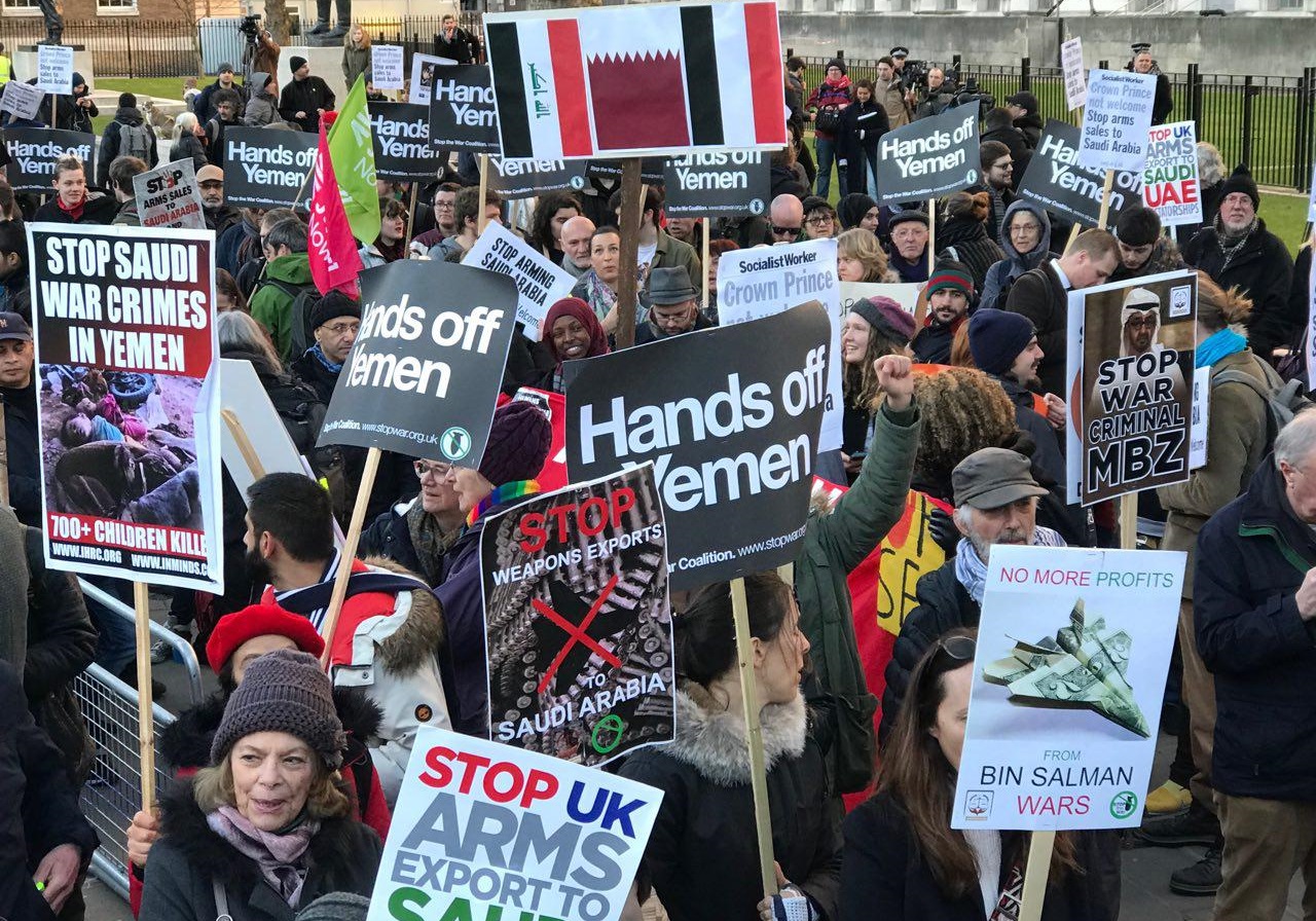 اعتراض مردم لندن به تداوم فروش سلاح به رژیم سعودی